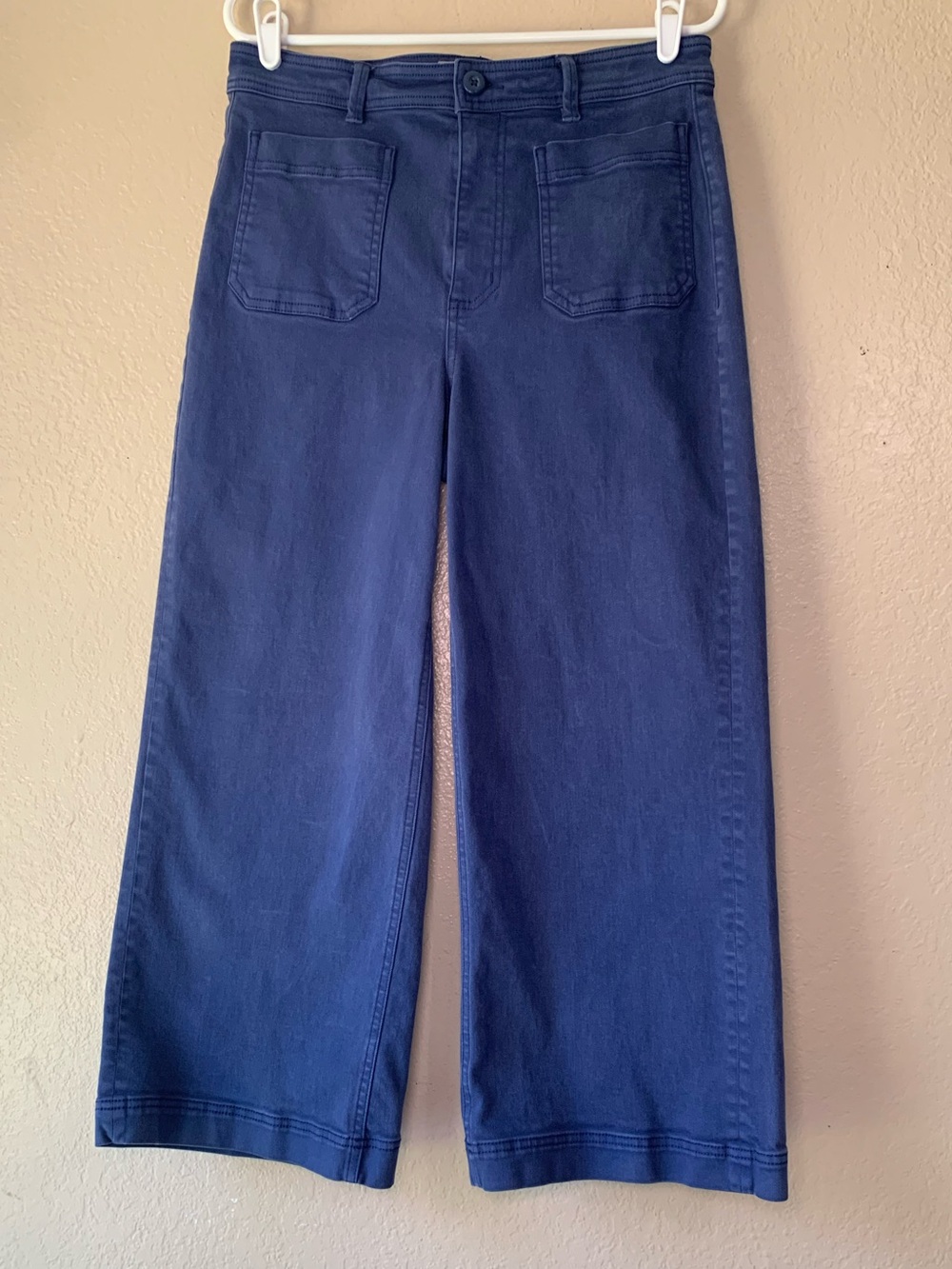 EVERLANE Wide Leg Crop Chino Dark Blue Denim Jeans Size 12 - Picture 6 of 8